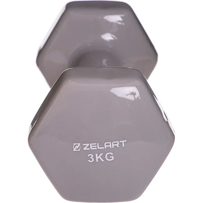 Гантель для фитнеса виниловая ZELART
 TA-2777-3 1шт 3кг (Светло-фиолетовый)