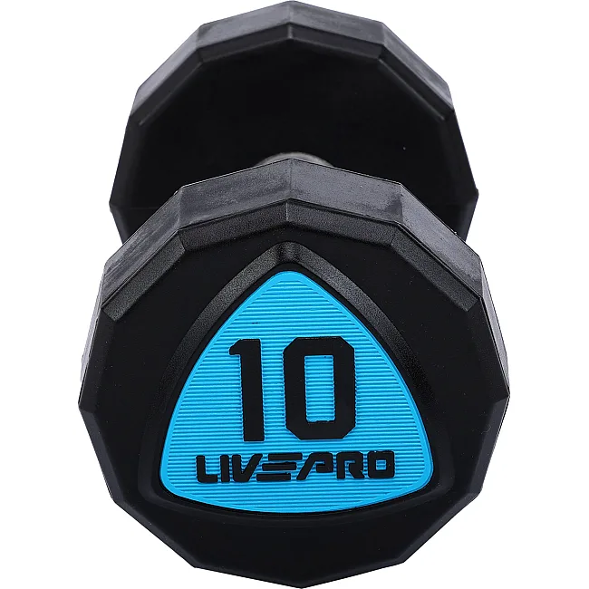 Гантели профессиональные
 с полиуретановым покрытием LiveUp LP8003-10 2шт по 10кг