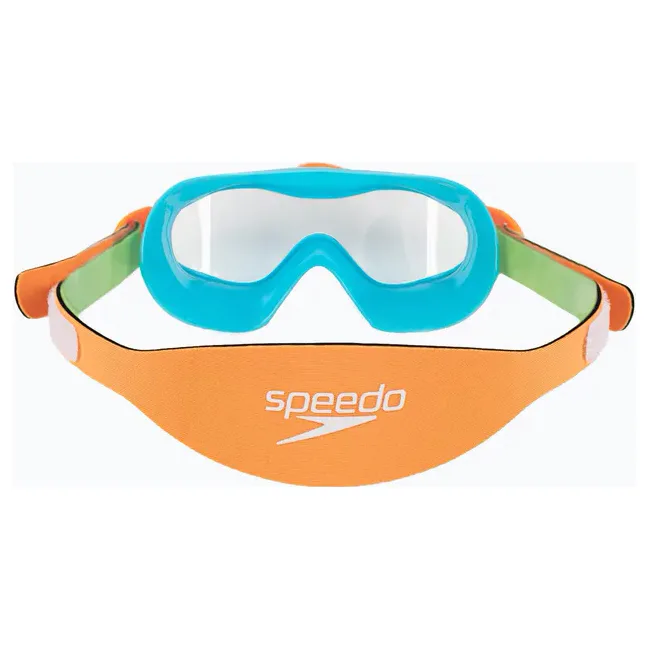 Детские очки для плавания Speedo SEA SQUAD MASK JU бирюзовый, оранжевый, салатовый OSFM