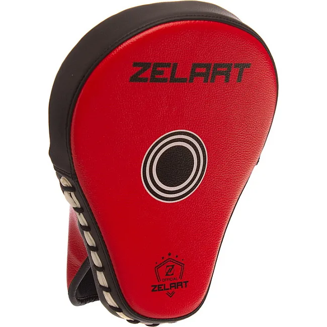 Лапа боксерская изогнутая тренировочная PU ZELART
 BO-1387 26x19,5x7см 2штуки (Красный-черный)