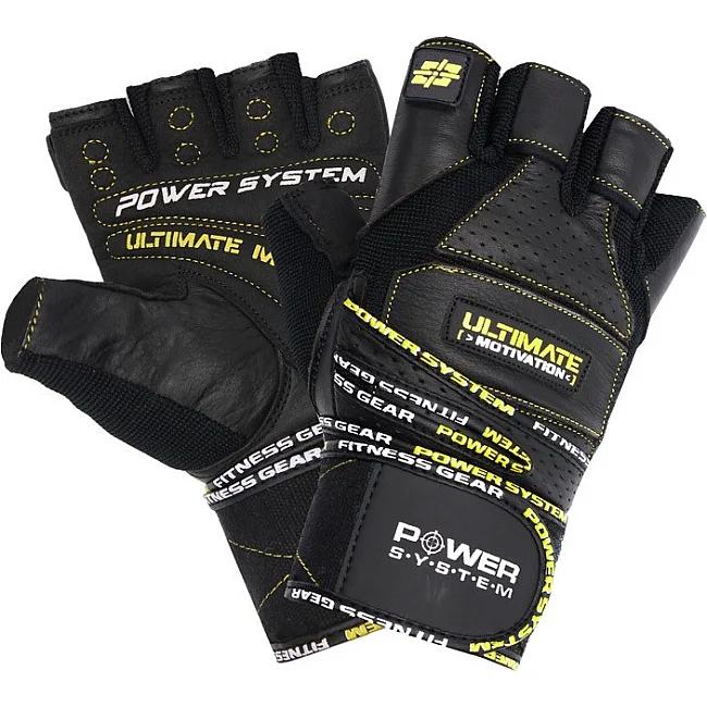 Фитнес перчатки POWER SYSTEM PS-2810 Ultimate Motivation Black/Yellowine