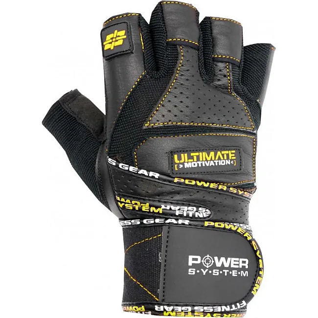 Фитнес перчатки POWER SYSTEM PS-2810 Ultimate Motivation Black/Yellowine