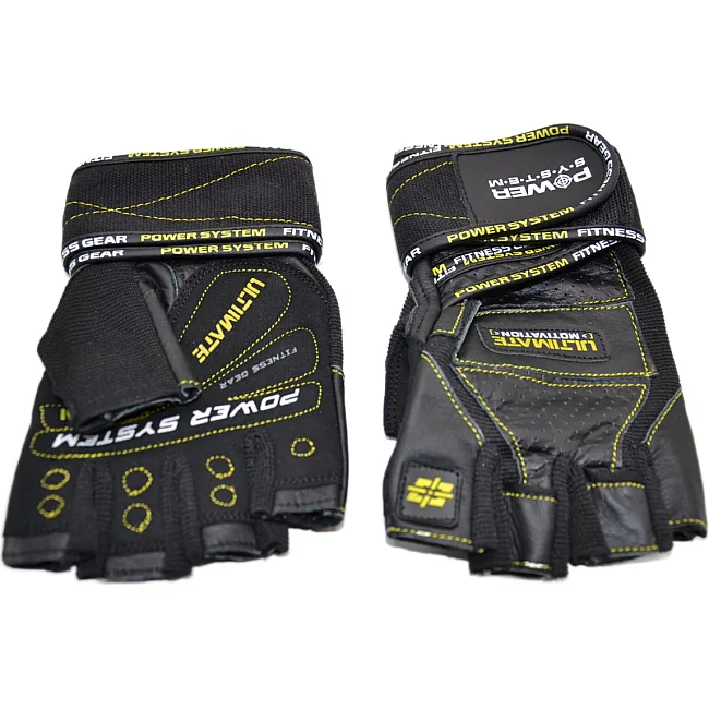 Фитнес перчатки POWER SYSTEM PS-2810 Ultimate Motivation Black/Yellowine