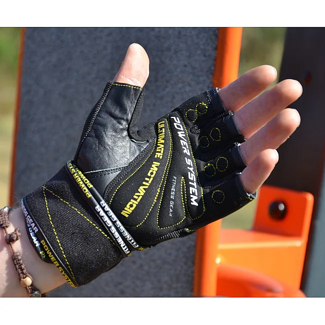 Фитнес перчатки POWER SYSTEM PS-2810 Ultimate Motivation Black/Yellowine