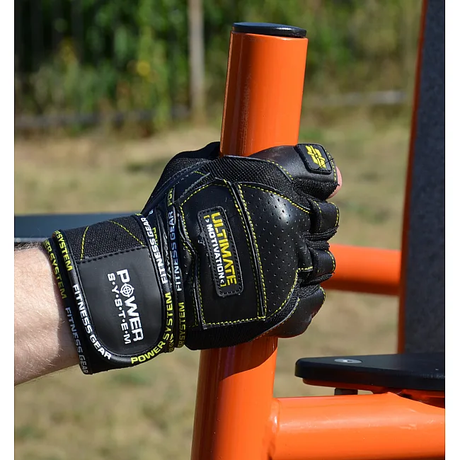 Фитнес перчатки POWER SYSTEM PS-2810 Ultimate Motivation Black/Yellowine