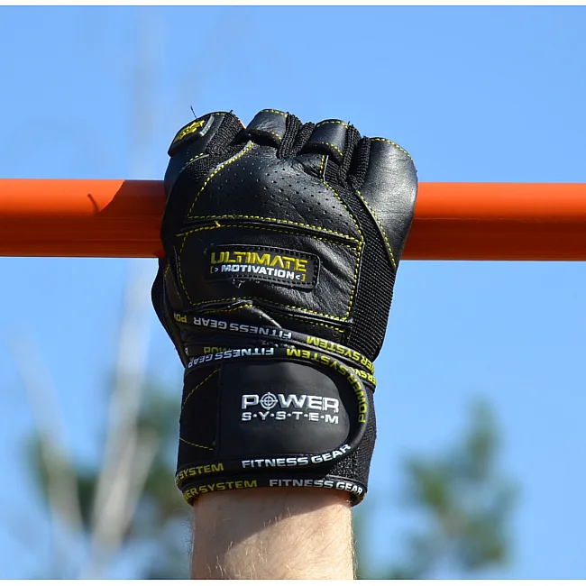 Фитнес перчатки POWER SYSTEM PS-2810 Ultimate Motivation Black/Yellowine