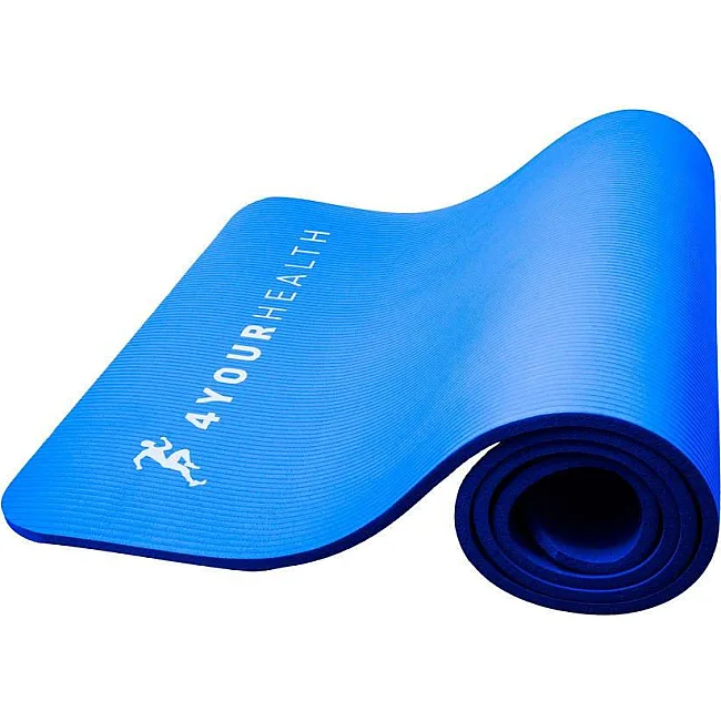 Коврик для фитнеса и йоги + чехол 4YOURHEALTH 0101 (180x61x1см) Синий