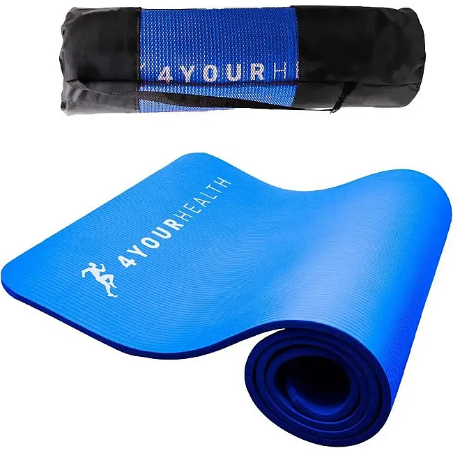 Коврик для фитнеса и йоги + чехол 4YOURHEALTH 0101 (180x61x1см) Синий