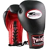Перчатки для бокса TWINS Lace Up BGLL1 Black Red