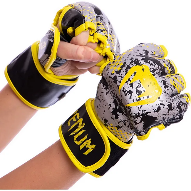 Рукавиці для змішаних єдиноборств MMA шкіряні Venum Tramo VL-5791
