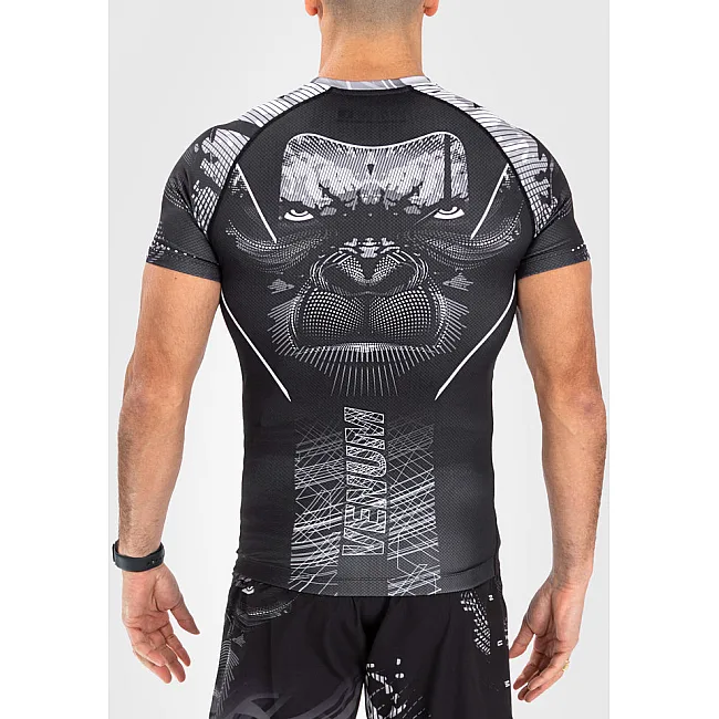 Рашгард VENUM Gorilla Jungle Short Sleeves Black White