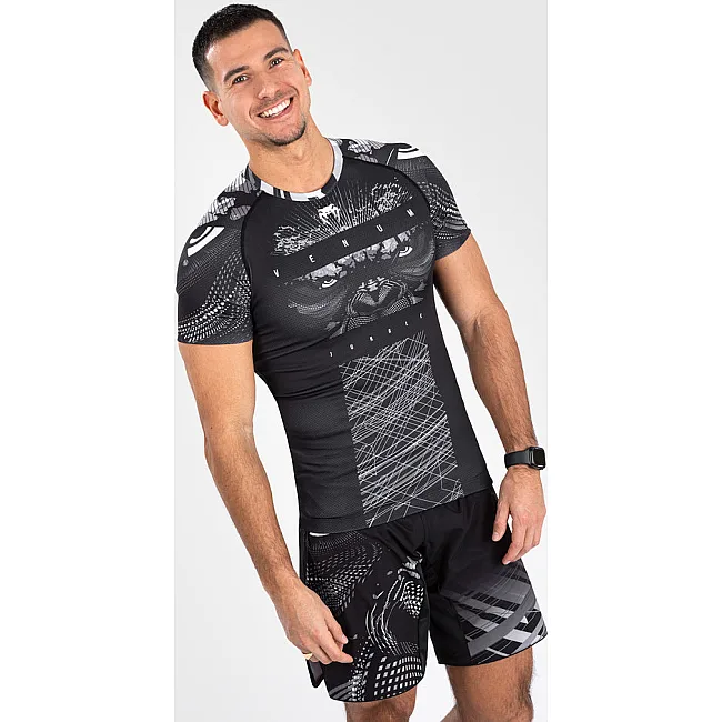 Рашгард VENUM Gorilla Jungle Short Sleeves Black White