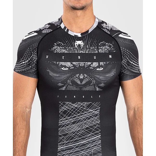 Рашгард VENUM Gorilla Jungle Short Sleeves Black White