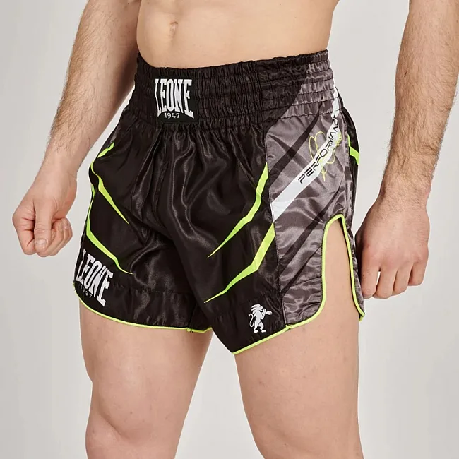 Шорти для тайського боксу LEONE Performance Fluo Black