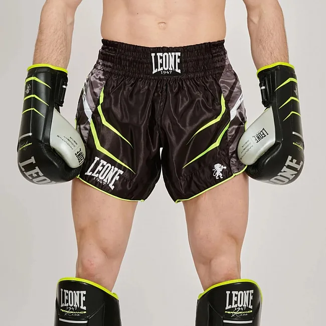 Шорти для тайського боксу LEONE Performance Fluo Black
