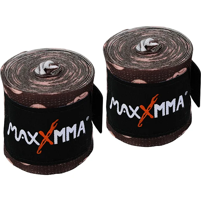 Бинты для бокса
 с принтом Череп полиэстер с эластаном 2штуки MAXXMMA
 WR07-120 3м (Черный-белый)