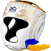 Боксерський шолом Phantom Muay Thai Full Face White Gold (капа в комплекті)