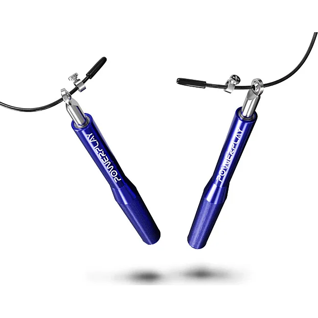 Скакалка скоростная на подшипниках алюминиевая PowerPlay 4207 Elite Jump Rope Синяя (3m.)