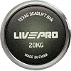 Гриф прямий для тягової станції хромований Олімпійський Texas Deadlift Bar LiveUp LP8371 довжина 2,3м гриф ø50мм хром-чорний