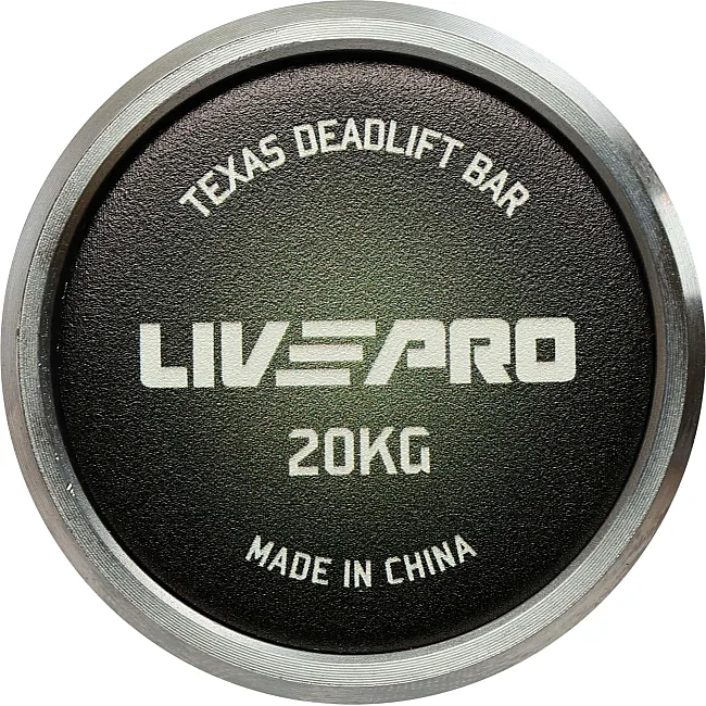 Гриф прямий для тягової станції хромований Олімпійський Texas Deadlift Bar LiveUp LP8371 довжина 2,3м гриф ø50мм хром-чорний