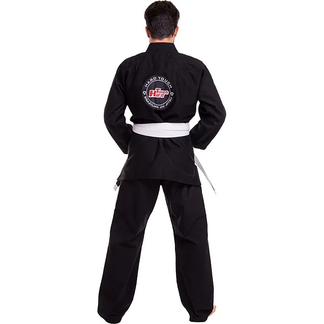 Кимоно для для бразильского джиу-джитсу BJJ черное куртка штаны и пояс HARD TOUCH JJS 140 см
-180см