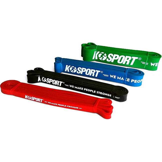 Набор лент-эспандеров для упражнений K-SPORT Power Band KIT 4 GUM разноцветные