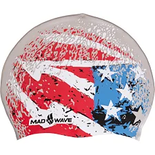Шапочка для бассейна силиконовая для взрослых MADWAVE USA M055303001W