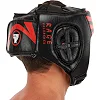 Шлем для бокса открытый
 кожаный FISTRAGE RAGE VL-6369 (Черный-красный)