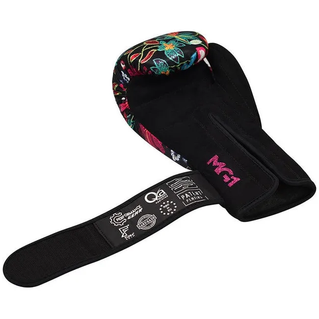 Боксерские перчатки RDX FL-3 FLORAL BLACK (капа в комплекте)