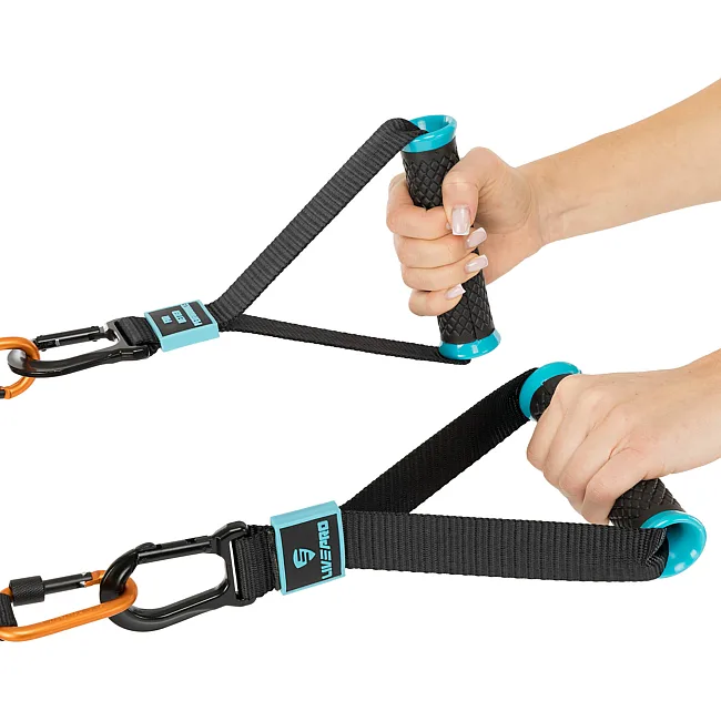 Ручки з карабінами для еспандерів резинок та тренажерів FIT HOOK
 LiveUp LP8706 2шт