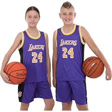 Детская баскетбольная форма NBA клуб L Angeles Lakers 24 BA-9831-желтый (Фиолетовый-желтый)