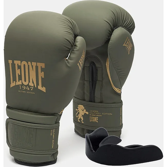 Боксерські рукавиці Leone GN059G MILITARY EDITION Green (капу в комплекті)