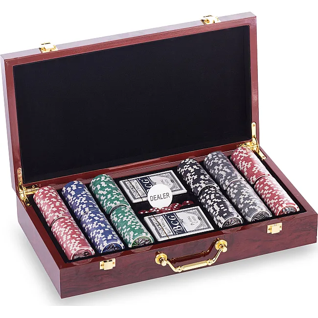 Набор для покера в деревянном кейсе Poker game set SP-SPORT
 W300N 300 фишек