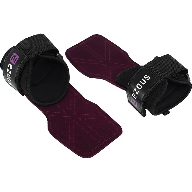 Накладки для подтягивания и тяги POWER GRASP PRO EZOUS D-16 2шт (Черный-фиолетовый)