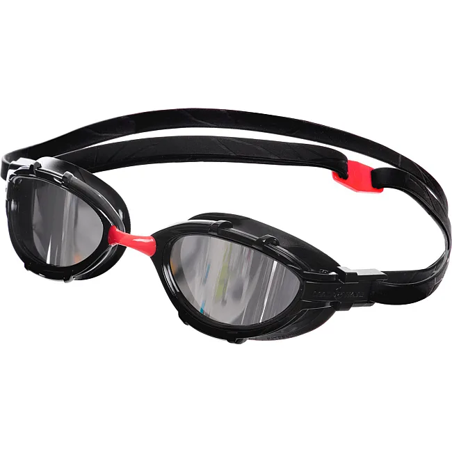Очки для плавания взрослые
 MADWAVE
 TRIATHLON Mirror M042705 (Черный-красный)