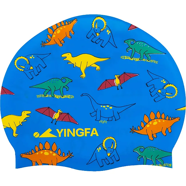 Детская шапочка для плавания YINGFA K0012 (Синий-зеленый)