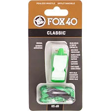 Свисток спортивный судейский пластиковый со шнурком CLASSIC FOX40-CLASSIC (Зеленый)