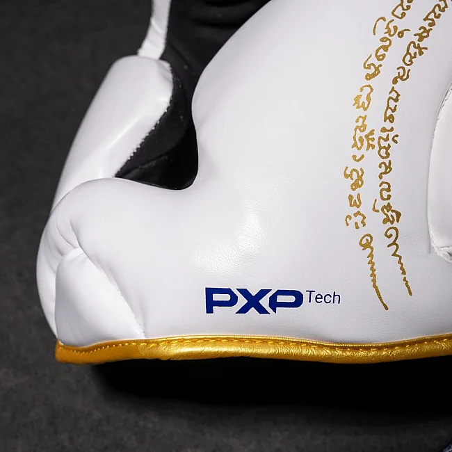 Боксерський шолом Phantom Muay Thai Full Face White Gold (капа в комплекті)