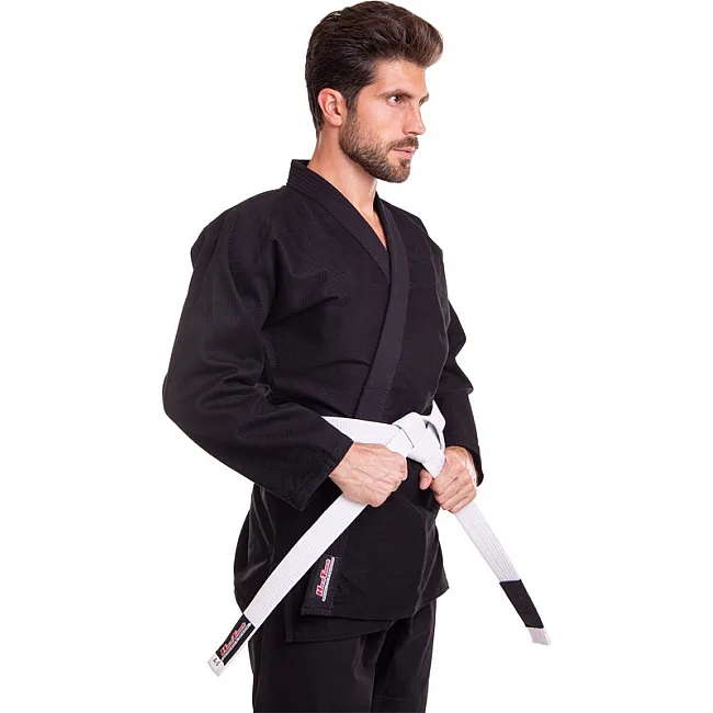 Кимоно для для бразильского джиу-джитсу BJJ черное куртка штаны и пояс HARD TOUCH JJS 140 см
-180см