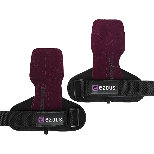 Накладки для подтягивания и тяги POWER GRASP PRO EZOUS D-16 2шт (Черный-фиолетовый)