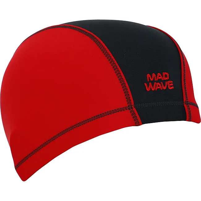 Шапочка для бассейна текстильная MADWAVE Lycra DUOTONE M052702 (Красный)