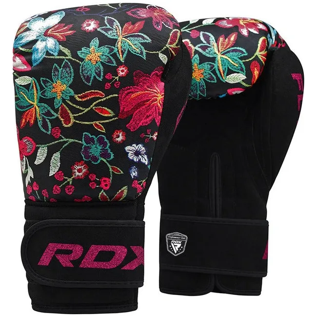Боксерские перчатки RDX FL-3 FLORAL BLACK (капа в комплекте)