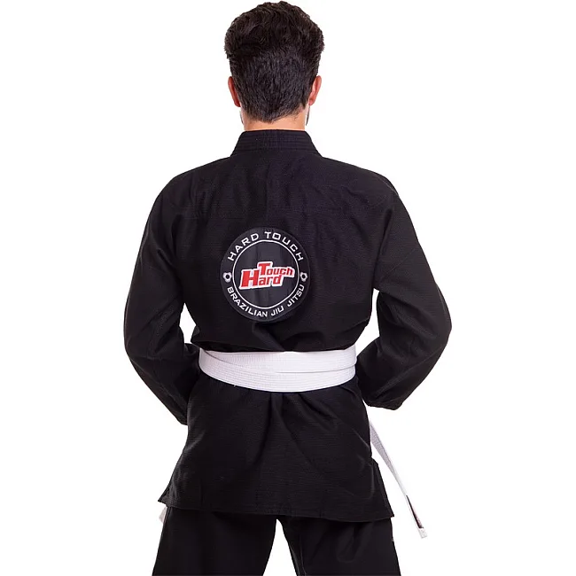 Кимоно для для бразильского джиу-джитсу BJJ черное куртка штаны и пояс HARD TOUCH JJS 140 см
-180см