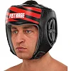 Шлем для бокса открытый
 кожаный FISTRAGE RAGE VL-6369 (Черный-красный)