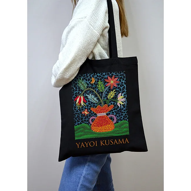 Экошопер BookOpt BK4084 YAYOI KUSAMA Цветы черный