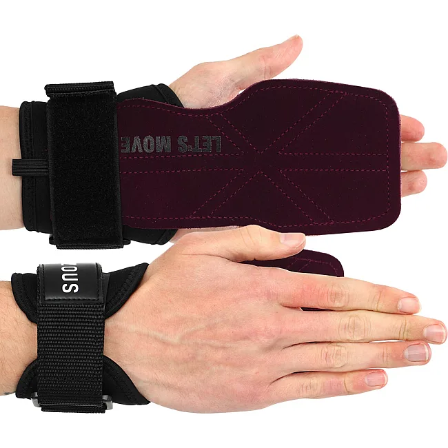 Накладки для подтягивания и тяги POWER GRASP PRO EZOUS D-16 2шт (Черный-фиолетовый)