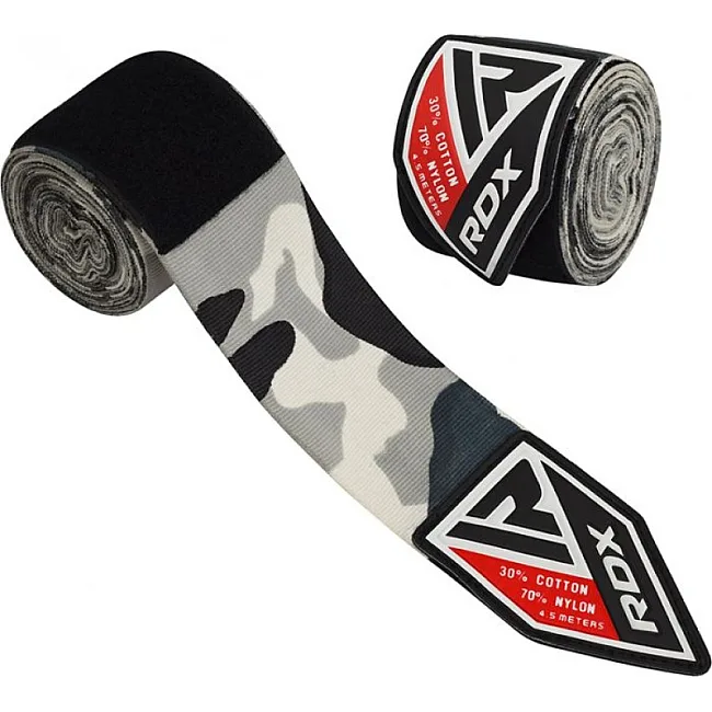 Бинты для бокса RDX Fibra Gray Camo (4,5м)