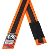 Детский пояс для кимоно БЖЖ Peresvit Orange Black Stripe