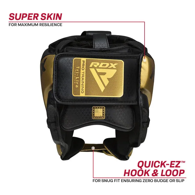 Шлем для бокса RDX L1 Mark Pro Cheek Boxing Training Golden