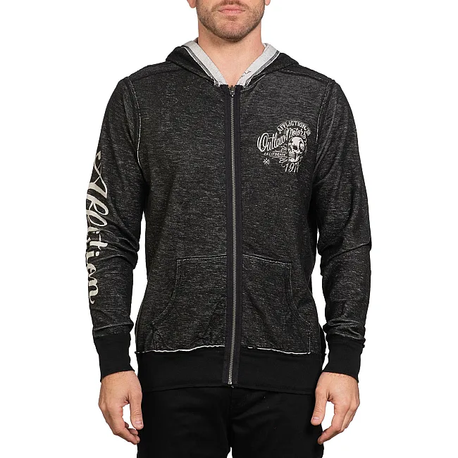 Толстовка AFFLICTION Awakening Light Reversible Zip Off White Black